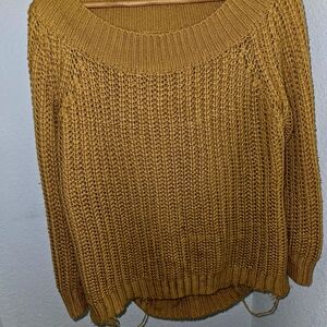 Golden Knit Crew Neck Sweater